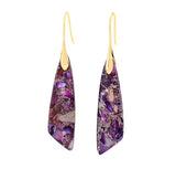 Sea Sediment Jasper Teardrop Earrings-Purple