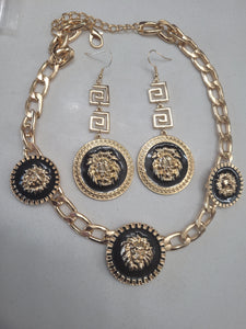 Designer Lion head Necklace and Earrings Set