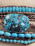 Turquoise Blue Magnesite 5 Wrap Bracelet