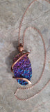 Rainbow Aura Titanium Oval Copper Wrap