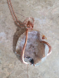 Geode Quartz Crystal  Natural Stone Pendant