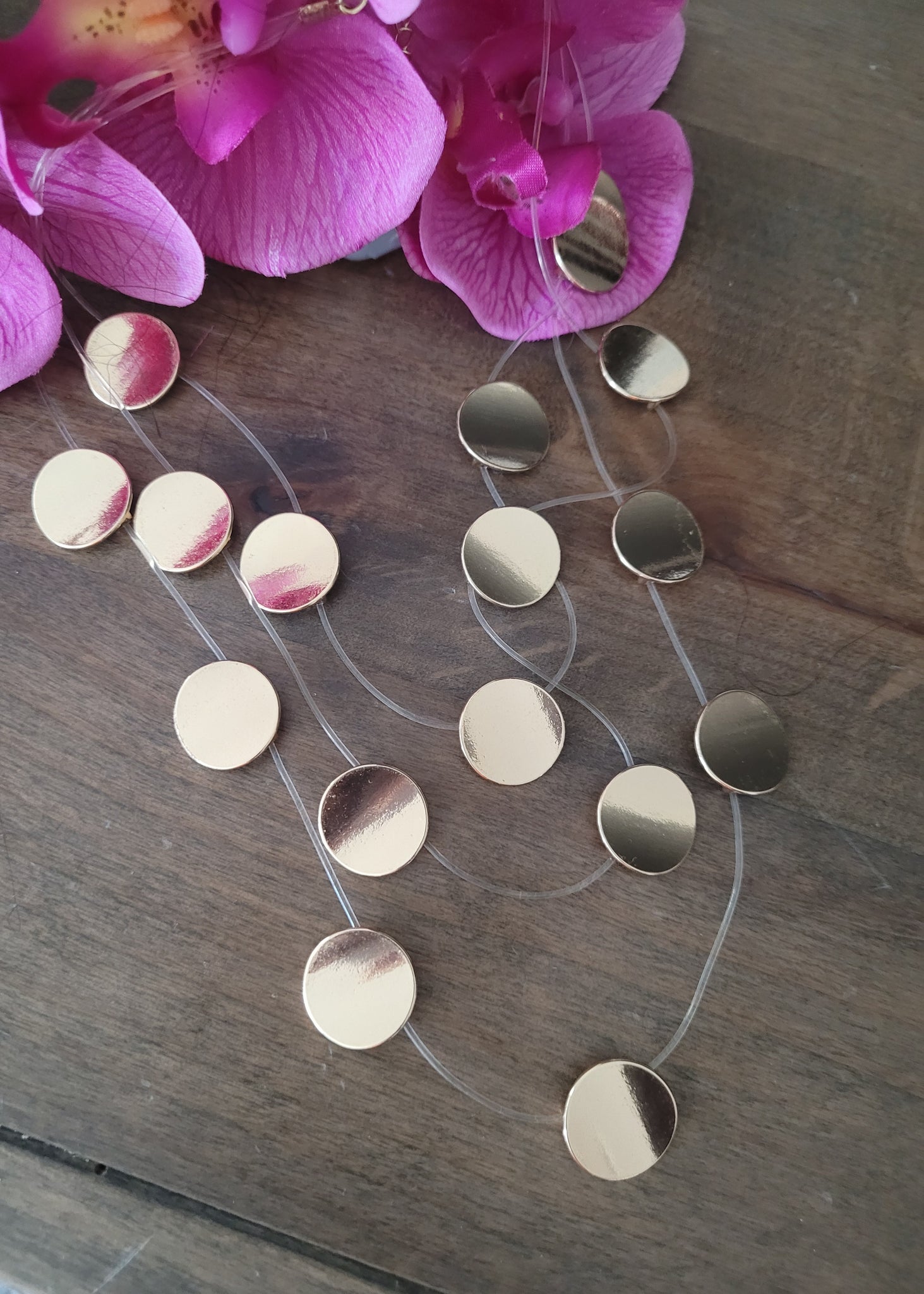 Shiny Floating Circle Multi Layer Necklace