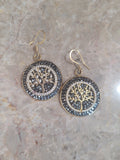 Hematite and Crystal Tree of Life Earrings