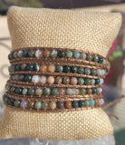 Indian Agate 5 layer beaded wrap bracelet