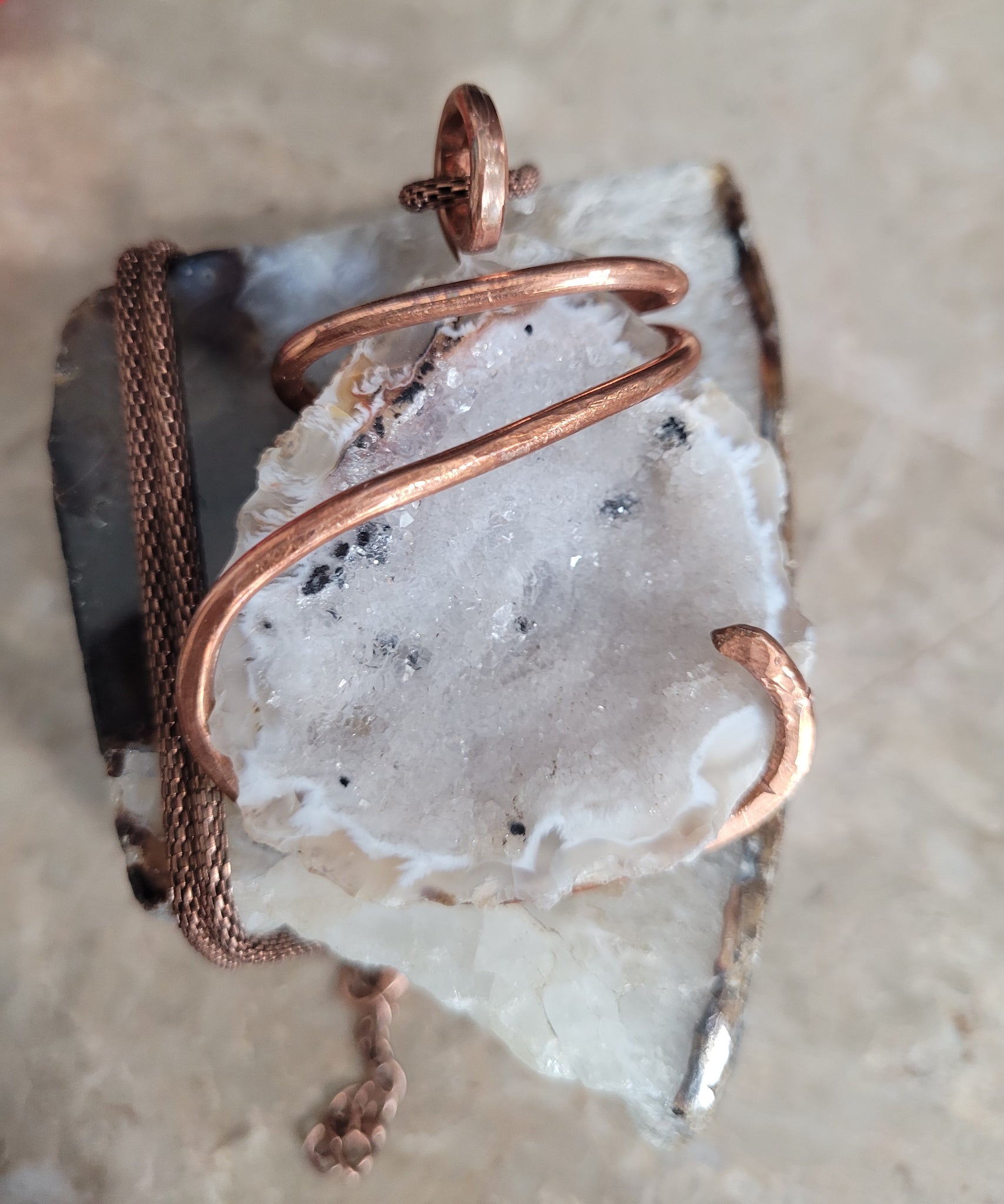 Brazilian Agate Crystal Filled Geode Pendant Necklace