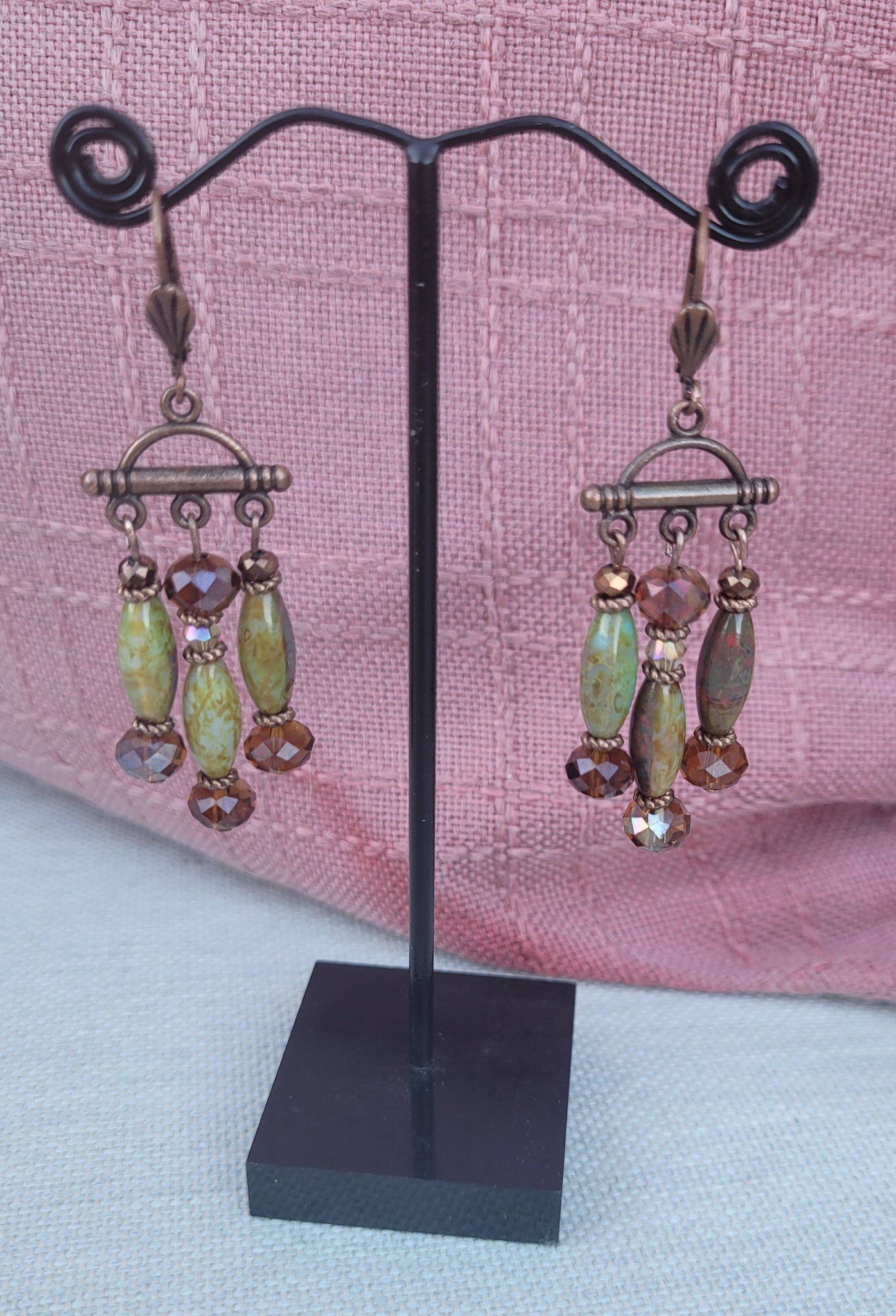 Picasso Bead Chandelier Earrings