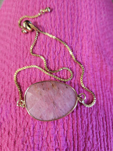 Rhodonite slide clasp Bracelet