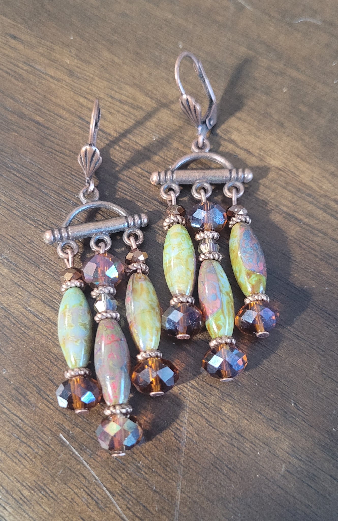 Picasso Bead Chandelier Earrings