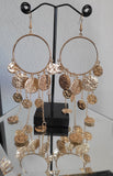Textured Gold Coin Chandelier Earrings