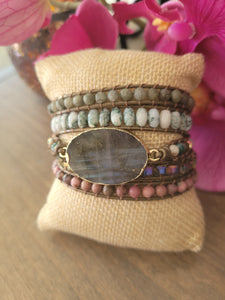 Labradorite Natural Stone Wrap Bracelet