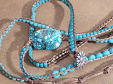 Turquoise Blue Magnesite 5 Wrap Bracelet