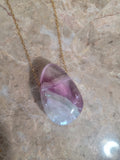 Tear Drop Shape Rainbow Fluorite Natural Stone Pendant #9