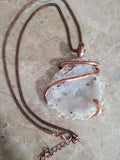 Brazilian Agate Crystal Filled Geode Pendant Necklace