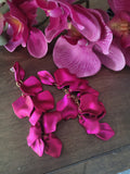 Fuscia Pink Floral Long Drop Earrings