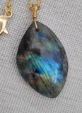 Irregular shaped Labradorite stone Necklace, minimalist natural stone necklace