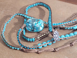 Turquoise Blue Magnesite 5 Wrap Bracelet
