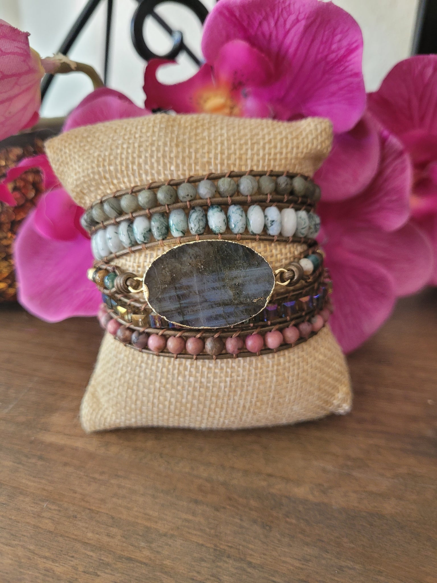 Labradorite Natural Stone Wrap Bracelet