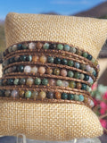 Indian Agate 5 layer beaded wrap bracelet