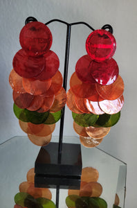 Autumn Harvest Cascade Long Drop Paillette Earrings