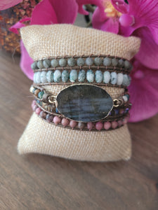 Labradorite Natural Stone Wrap Bracelet