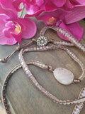 Natural Stone Rose Quartz Crystal 5 Wrap Bracelet