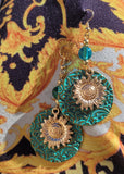 Sunflower Art Nouveau Earrings