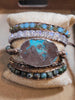 Ocean Jasper & Aqua gemstone wrap bracelet