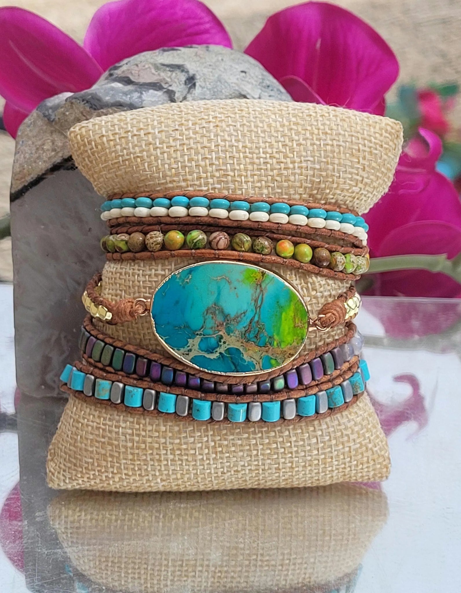 Vibrant Variscite Wrap Bracelet