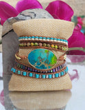 Vibrant Variscite Wrap Bracelet