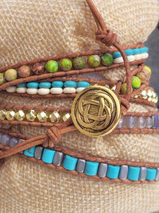 Vibrant Variscite Wrap Bracelet