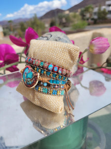 Colorful Variscite Wrap Bracelet