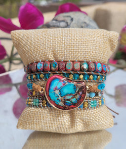 Colorful Variscite Wrap Bracelet