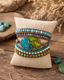 Vibrant Variscite Stone Wrap Bracelet