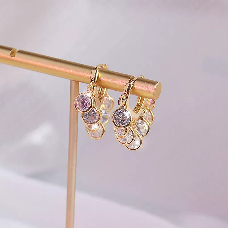 Huggie Cascade Crystal Earrings