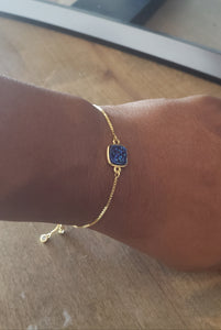 Minimalist Sparkling Drusy Adjustable Slide Clasp Bracelet
