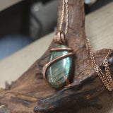 Oval Shaped Labradorite Wire Wrapped Pendant - Medium #5