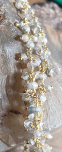 Small Faceted Labradorite Stone Cluster Necklace