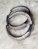 Silver Crystal Statement Hoop Earrings - Crystal Hoop Designer Earrings