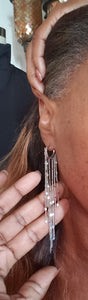 long mulit fringe chain earrings
