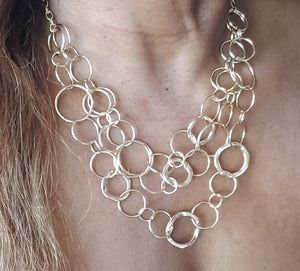 Graduated Multi Circle Chain Link Necklace