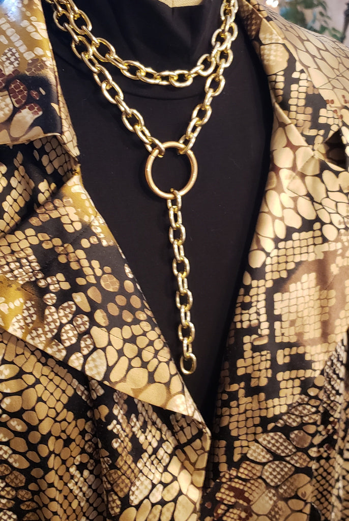 Chunky Cuban Circle Fashion Chain Statement Necklace