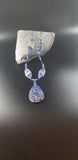 Sodalite Stone and Blue Crystal Pendant Necklace, Blue & White Stone Necklace