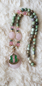 Pink and Green AKA Natural Stone Necklace