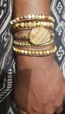 Sandstone Jasper Wrap Bracelet, leather cord wrap bracelet