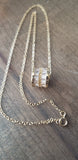 Crystal Rondelle Charm Necklace. Gold