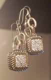 Yurmanesque Duo tone Silver and Gold Pave Crystal designer Bracelet