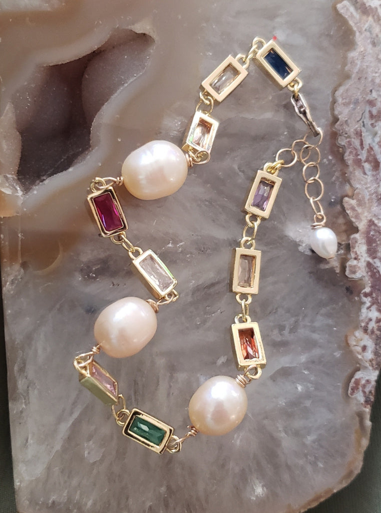 Crystal and Pearl Luxury Designer Bracelet