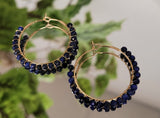 Lapis Lazuli Natural Stone Hoop Earrings