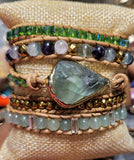 Green Fluorite Natural Stone Wrap Bracelet