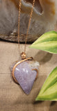 Triangular Shape Lepidolite Stone Wire Wrapped in Copper, Lepidolite Natural Stone Pendant